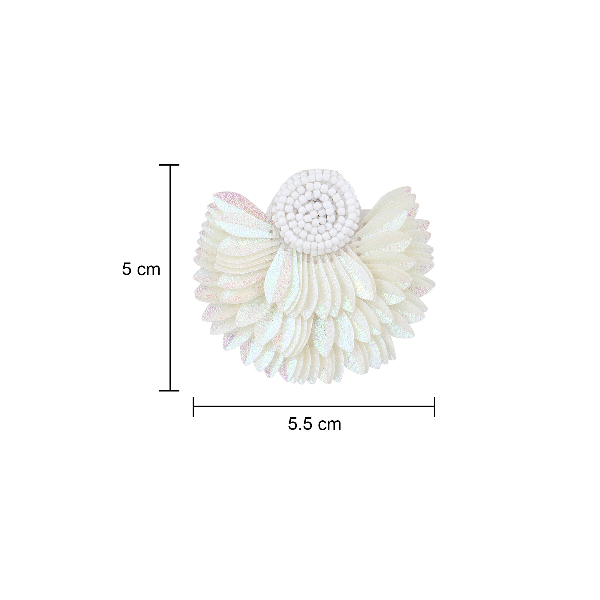 Her Jewels White Handmade Beaded Flower Earrings for Women & Girls – Elegant Floral Design, Lightweight Unique Jewelry