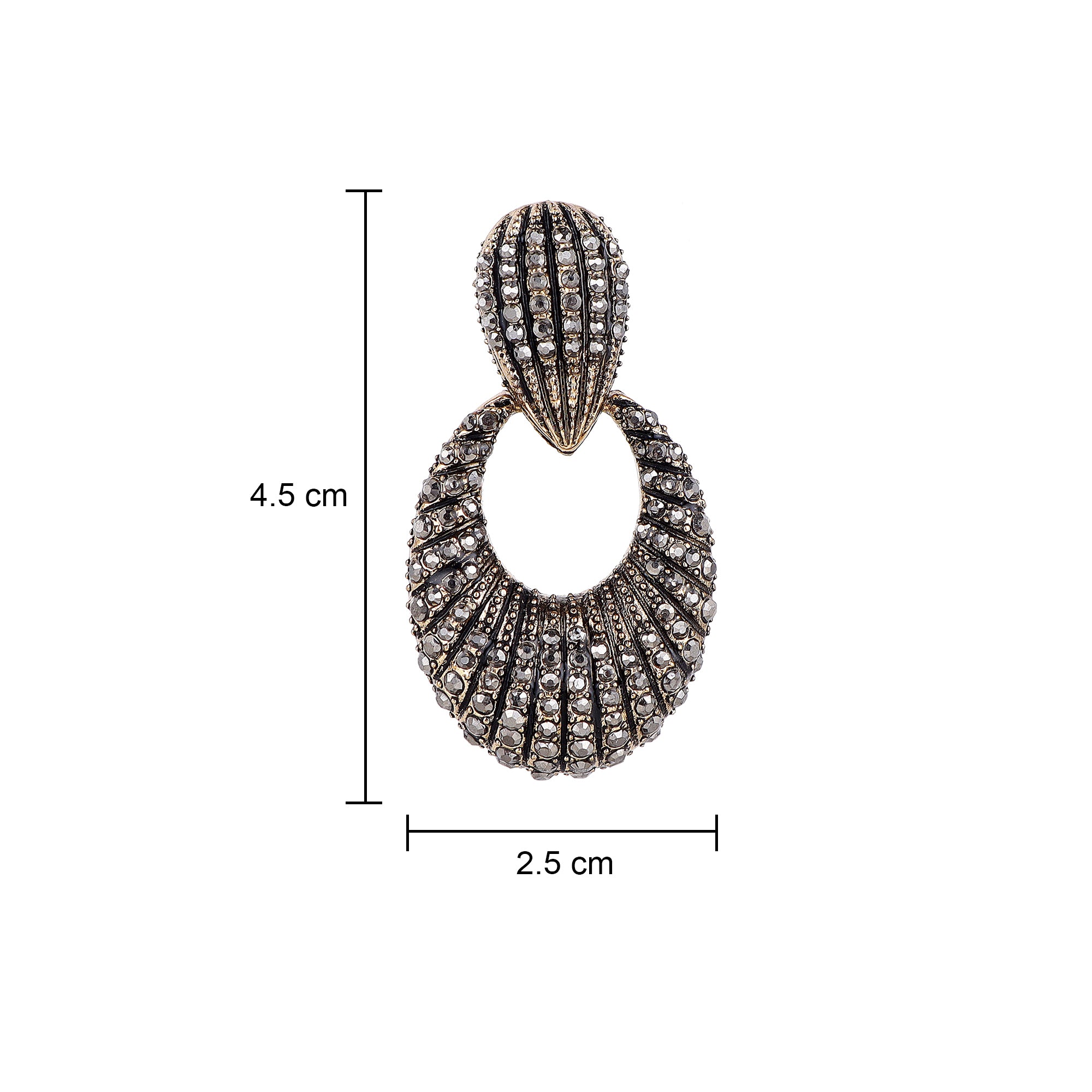 Her Jewels Gold Plated Oval Dangler Earrings for Women & Girls – Elegant Hypoallergenic Alloy Jewelry