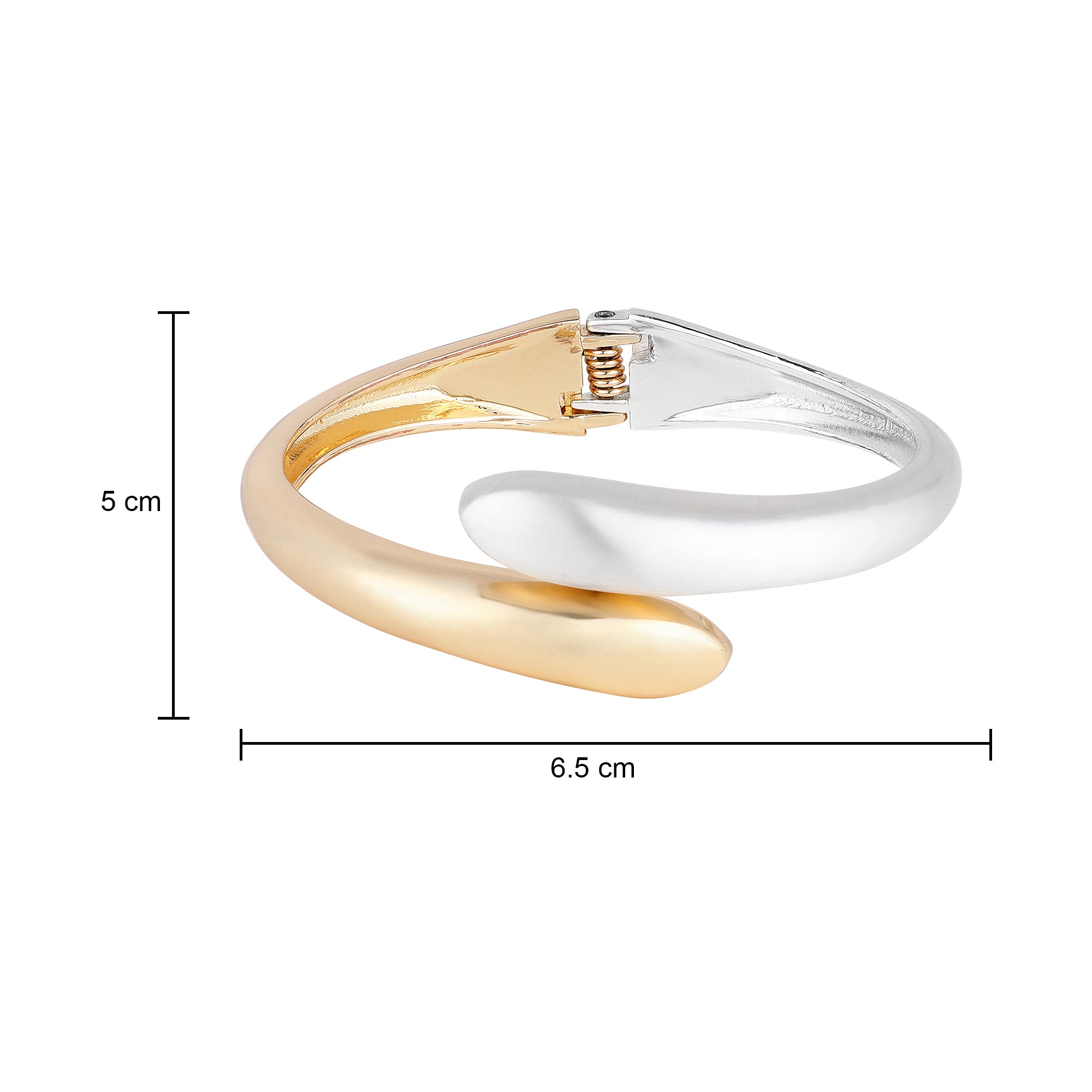 Her Jewels Anti-Tarnish Stainless Steel Two Tone Teardrop Bracelet for Women & Girls – Gold & Silver Elegance