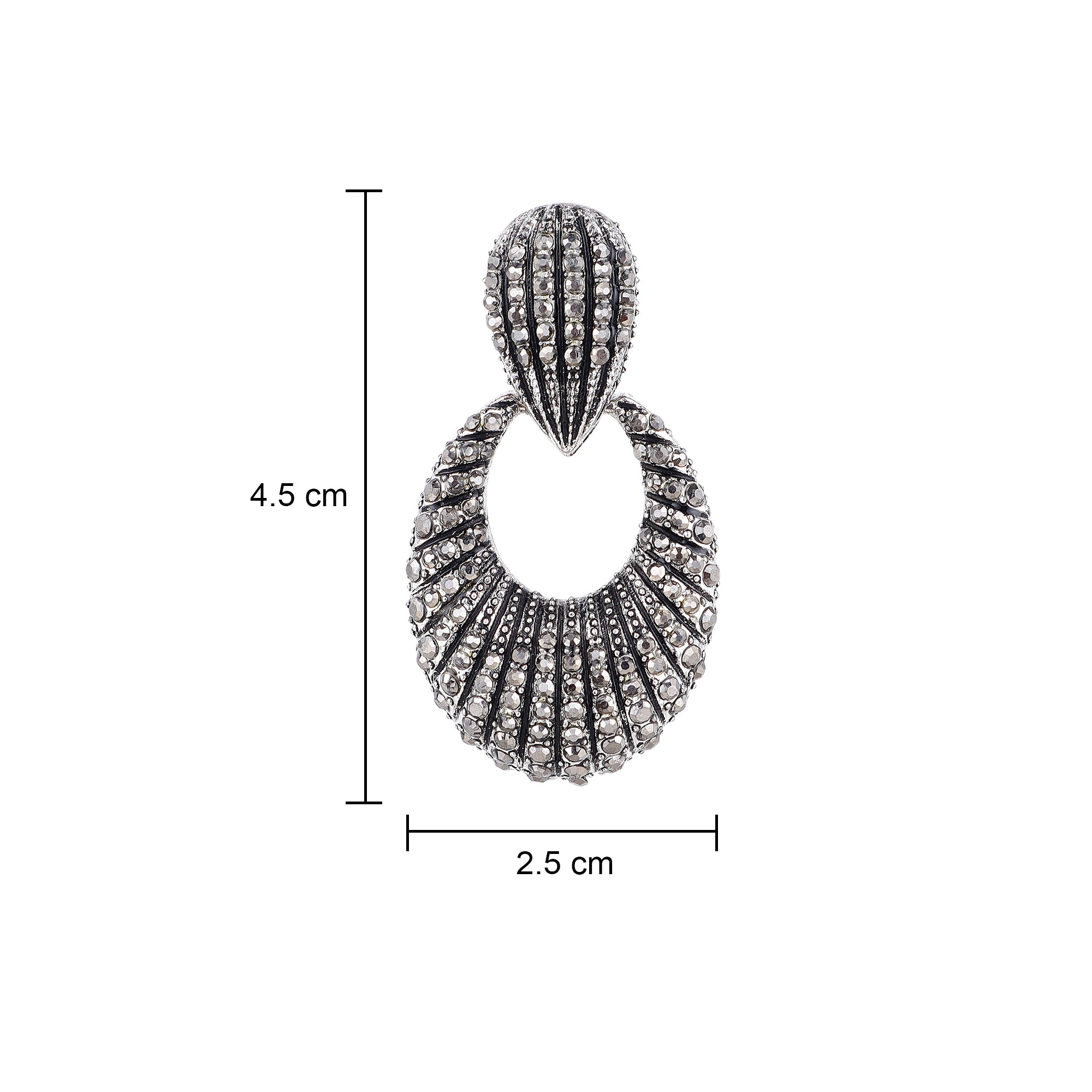 Her Jewels Antique Oval Shaped Dangler Earrings for Women & Girls – Elegant Hypoallergenic Alloy Jewelry