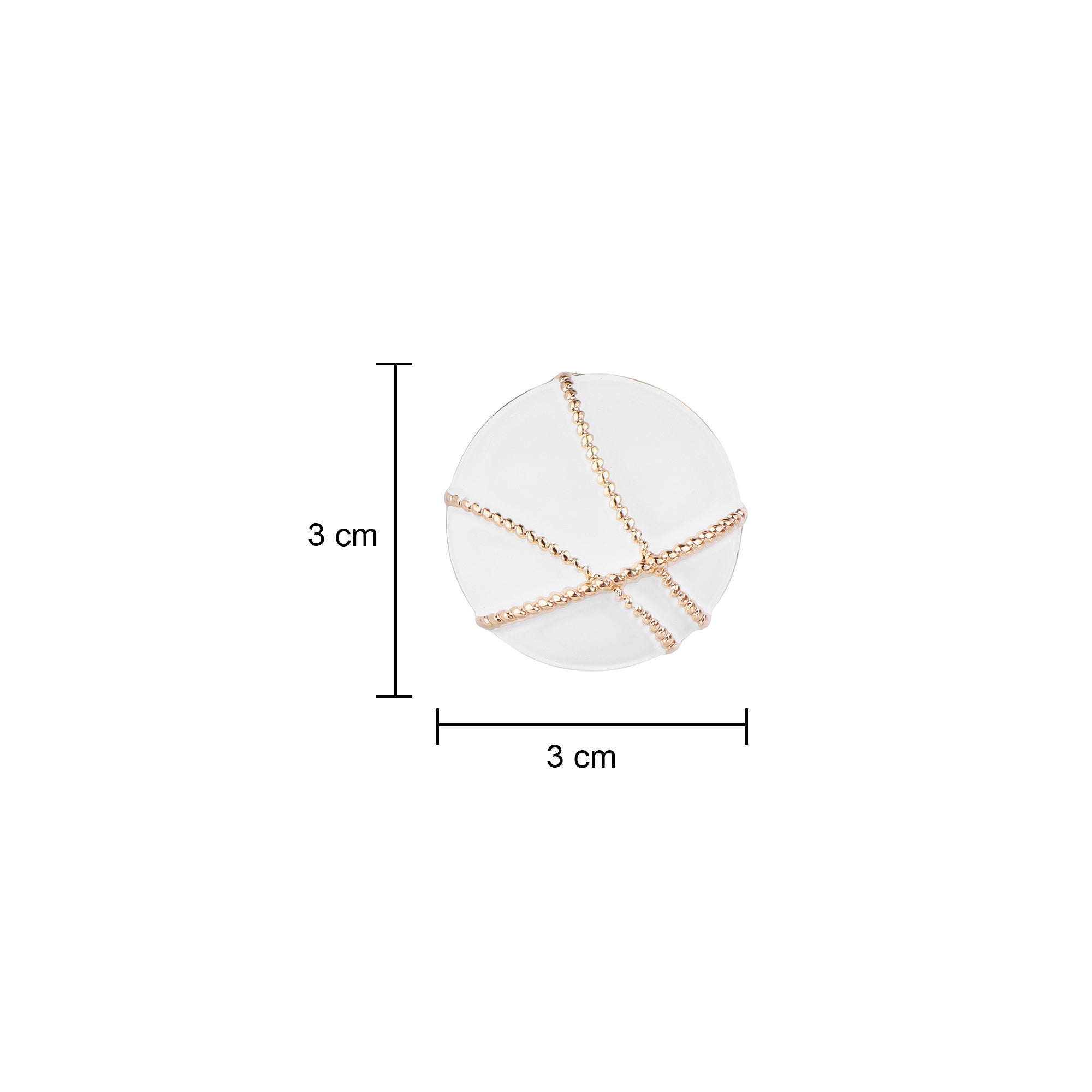 White Gold Geometric Round Earrings