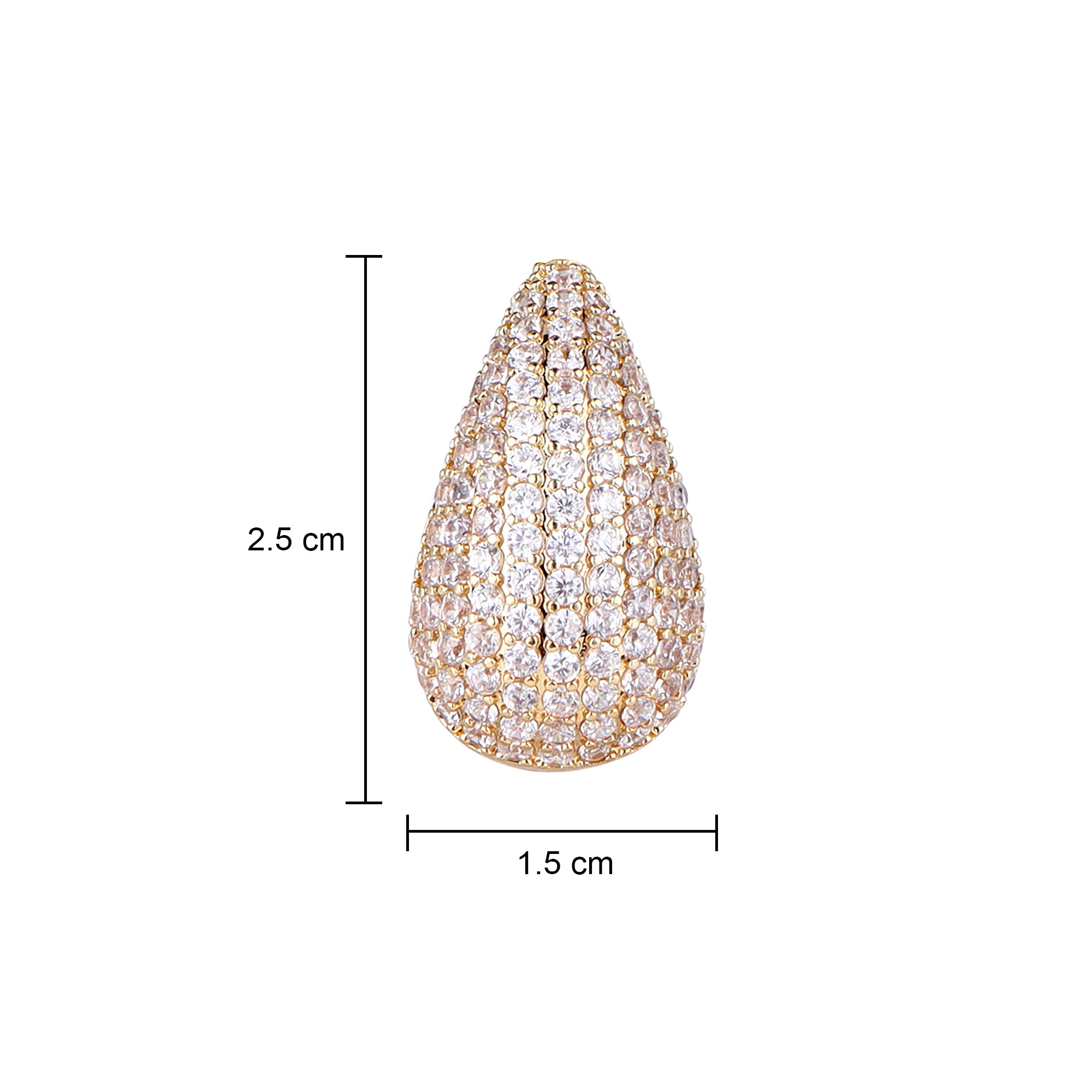 Her Jewels Gold Plated Teardrop Earrings for Women & Girls – Sparkling AD & Cubic Zirconia Studded Lightweight Jewelry