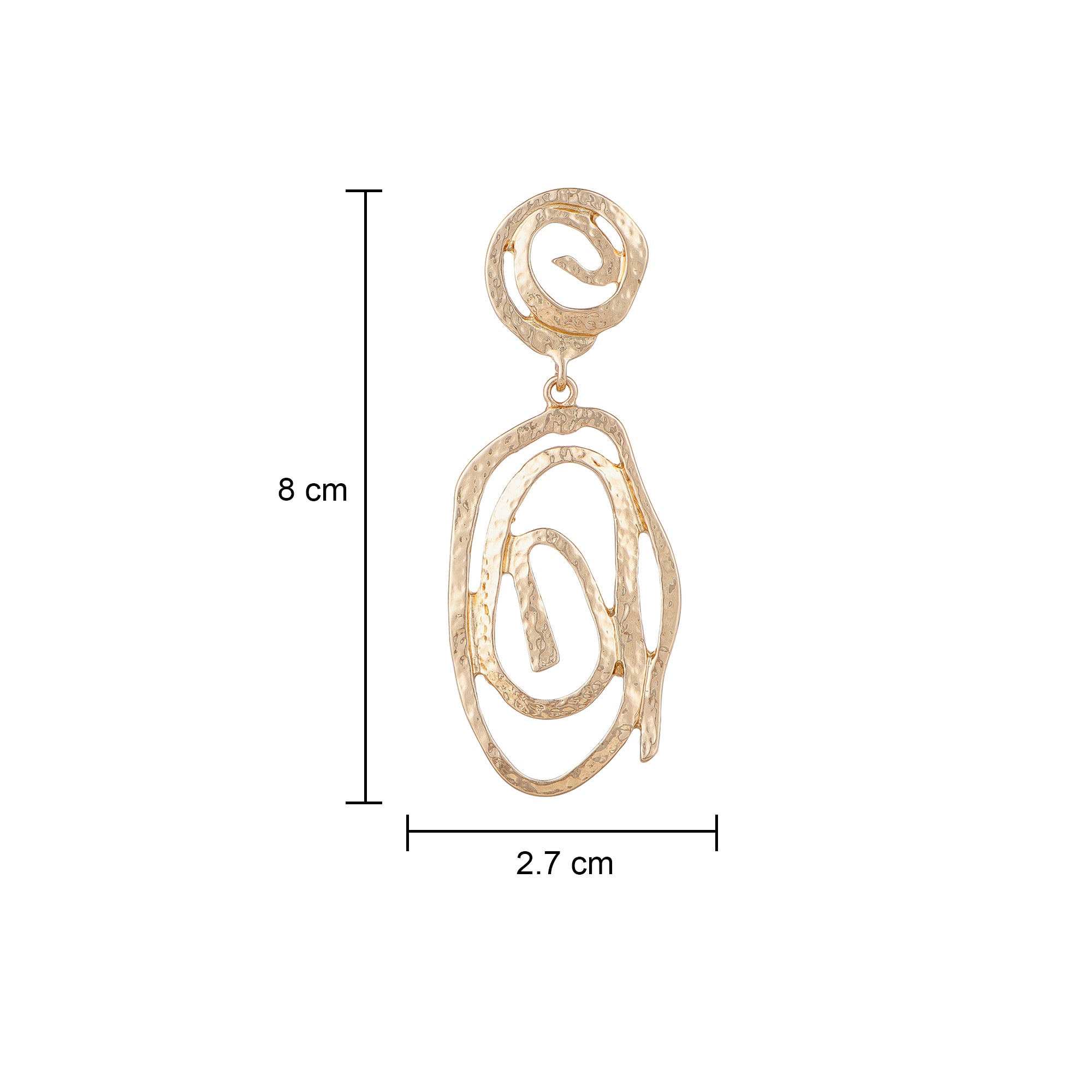 Her Jewels Gold Geometric Hollow Drop Earrings for Women & Girls – Stylish & Hypoallergenic