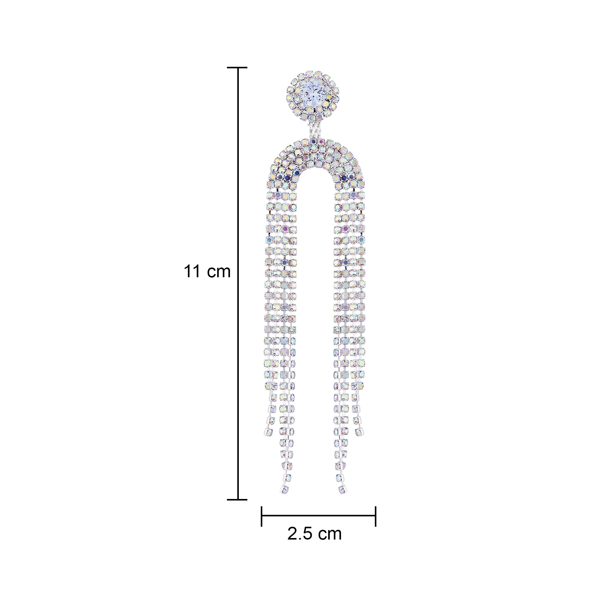 Her Jewels Rhinestone Tassel Drop Dangler Earrings for Women & Girls – Sparkling Chandelier Design