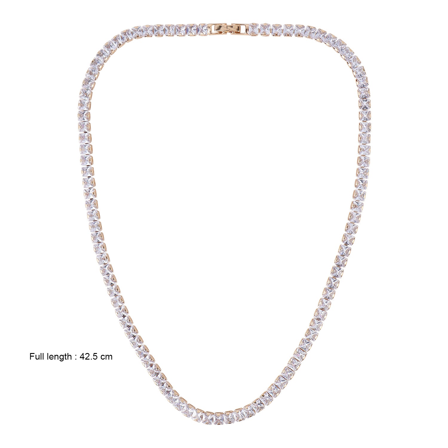 Stunning Moissanite Tennis Rose Gold Necklace for Women & Girls