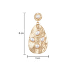 Her Jewels Gold Tone Faux Pearl Disc Drop Earrings for Women & Girls – Elegant & Hypoallergenic