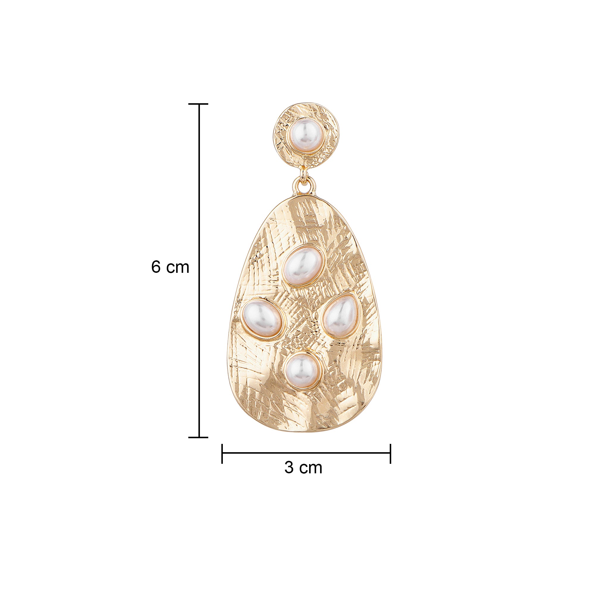 Her Jewels Gold Tone Faux Pearl Disc Drop Earrings for Women & Girls – Elegant & Hypoallergenic