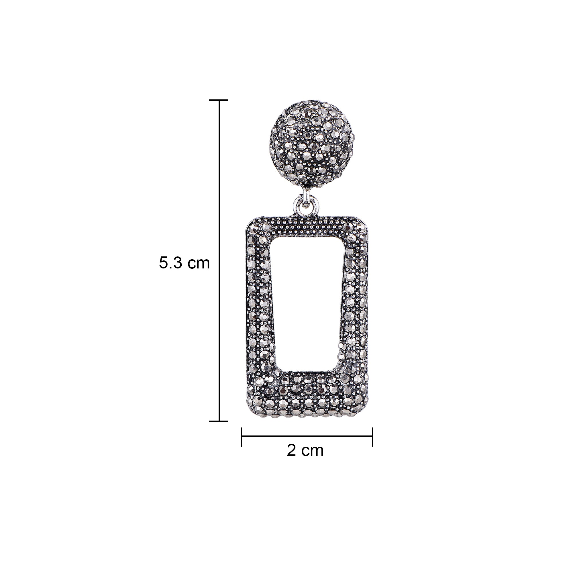 Her Jewels Antique Rectangle Shaped Dangler Earrings for Women & Girls – Elegant Alloy Jewelry, Hypoallergenic & Unique Design