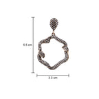 Her Jewels Gold Plated Turkish Leaf Design Dangler Earrings for Women & Girls – Antique Style, Lightweight & Hypoallergenic