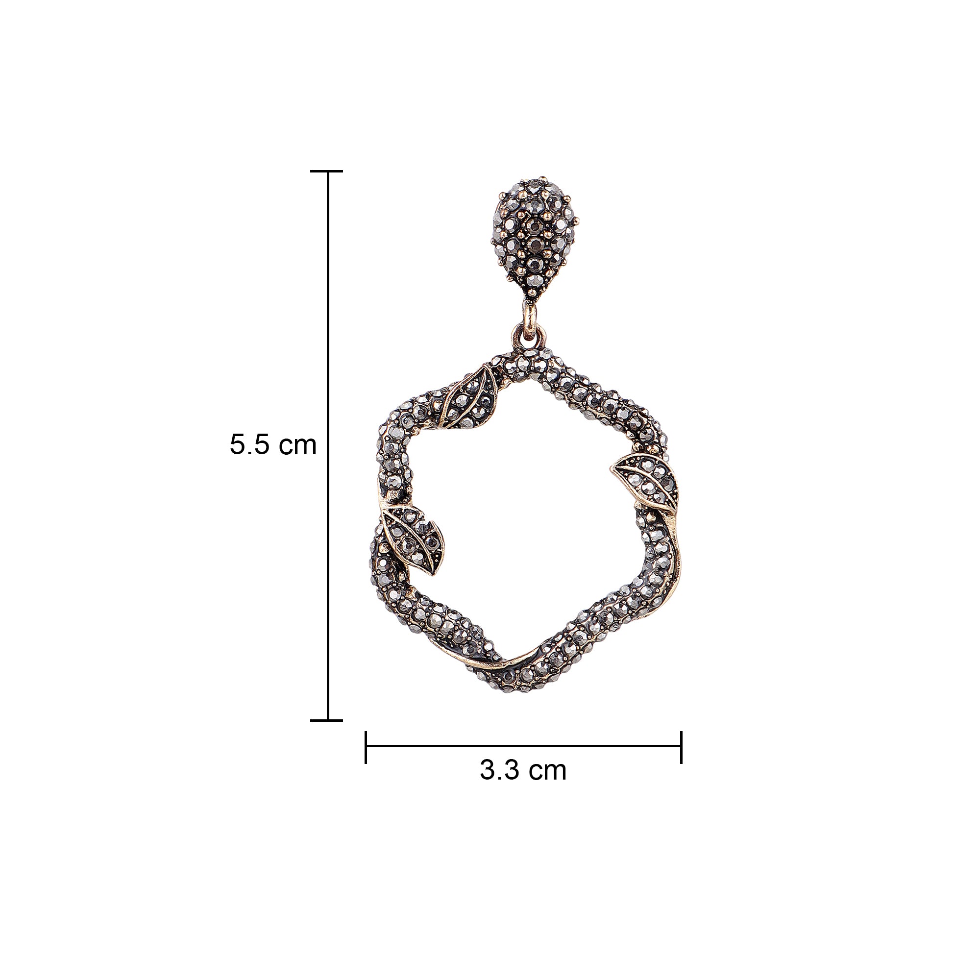 Her Jewels Gold Plated Turkish Leaf Design Dangler Earrings for Women & Girls – Antique Style, Lightweight & Hypoallergenic