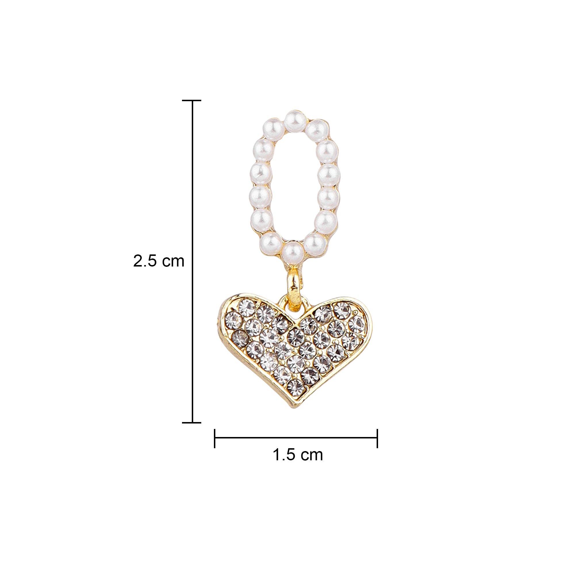 Her Jewels Cute Minimal Studded Heart Shaped Korean Earrings for Women & Girls