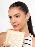 Her Jewels Black Heart Bow Tie Drop Korean Earrings for Women & Girls