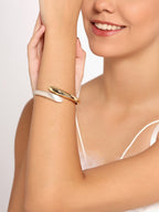 Her Jewels Anti-Tarnish Stainless Steel Two Tone Teardrop Bracelet for Women & Girls – Gold & Silver Elegance