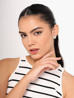 Her Jewels Anti Tarnish Gold-Plated AD Studded Heart Shaped Stud Earrings for Women & Girls