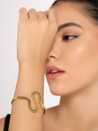 Her Jewels Anti-Tarnish Stainless Layer S-Shape Hollow Design Gold Plated Bracelet for Women & Girls