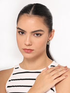 Her Jewels Black Heart Bow Tie Drop Korean Earrings for Women & Girls