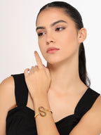 Her Jewels Anti-Tarnish Stainless Layer S-Shape Hollow Design Gold Plated Bracelet for Women & Girls