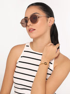 Her Jewels Anti-Tarnish Stainless Steel BVLGARI Inspired Gold & Black Bracelet for Women & Girls