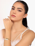 Her Jewels Anti-Tarnish Stainless Steel Two Tone Teardrop Bracelet for Women & Girls – Gold & Silver Elegance