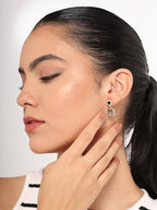 Her Jewels Black Heart Bow Tie Drop Korean Earrings for Women & Girls