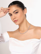 Stunning Moissanite Tennis Rose Gold Necklace for Women & Girls