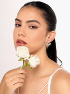 Her Jewels Gold Studded Eagle Shaped Earrings for Women & Girls – Elegant Lightweight Stainless Steel Statement Jewelry