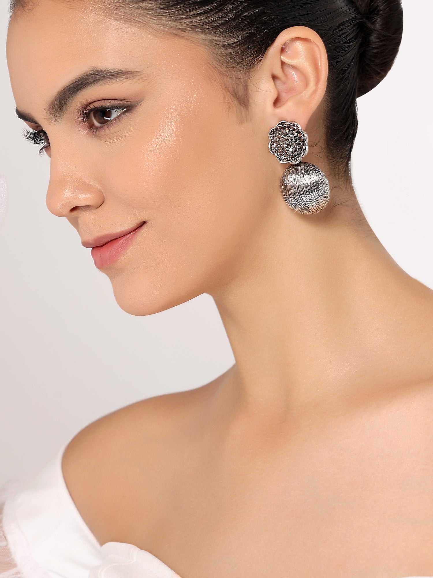 Her Jewels Antique Drop Design Dangler Earrings for Women & Girls – Dusky Finish, Elegant & Hypoallergenic Jewelry