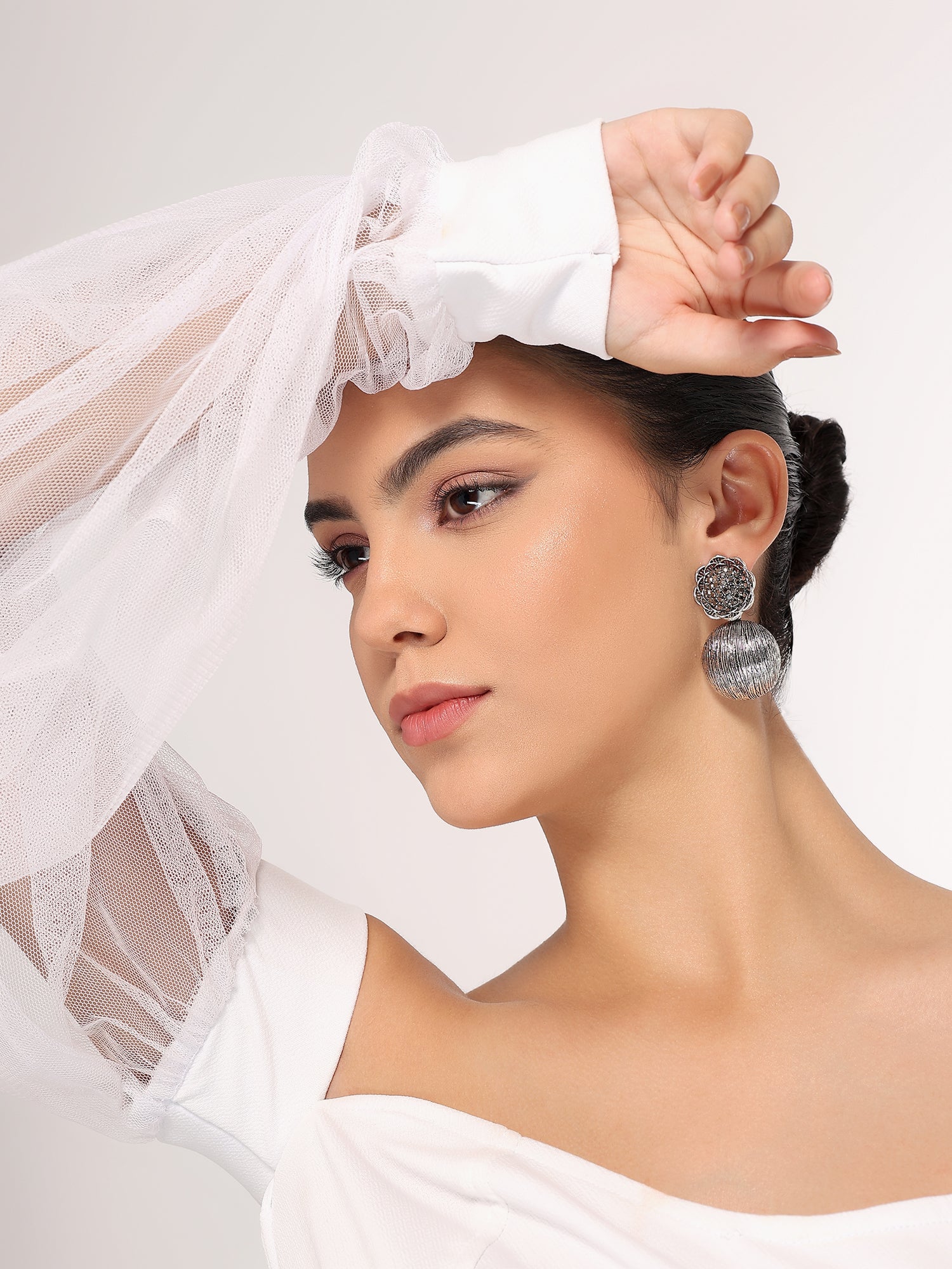 Her Jewels Antique Drop Design Dangler Earrings for Women & Girls – Dusky Finish, Elegant & Hypoallergenic Jewelry