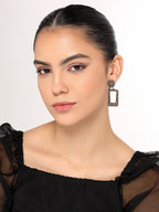 Her Jewels Gold Plated Antique Rectangle Dangler Earrings for Women & Girls – Elegant Hypoallergenic Alloy Jewelry