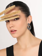 Her Jewels Gold Plated Oval Dangler Earrings for Women & Girls – Elegant Hypoallergenic Alloy Jewelry