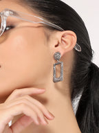 Her Jewels Antique Rectangle Shaped Dangler Earrings for Women & Girls – Elegant Alloy Jewelry, Hypoallergenic & Unique Design