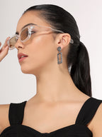 Her Jewels Antique Rectangle Shaped Dangler Earrings for Women & Girls – Elegant Alloy Jewelry, Hypoallergenic & Unique Design