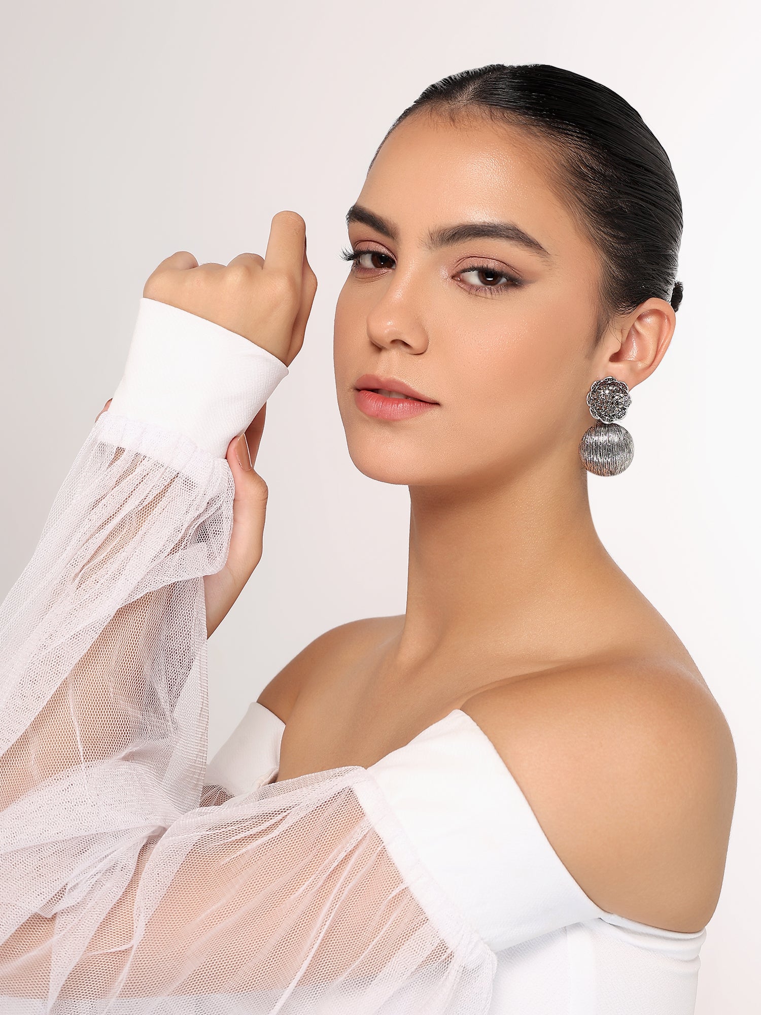 Her Jewels Antique Drop Design Dangler Earrings for Women & Girls – Dusky Finish, Elegant & Hypoallergenic Jewelry