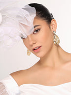 Her Jewels Gold Tone Faux Pearl Disc Drop Earrings for Women & Girls – Elegant & Hypoallergenic