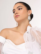 Her Jewels Gold Tone Faux Pearl Disc Drop Earrings for Women & Girls – Elegant & Hypoallergenic