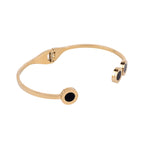 Anti-Tarnish Stainless Steel Roman Numerals Bracelet for Women & Girls – Black & Golden Elegance