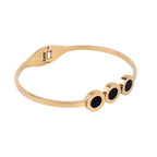 Anti-Tarnish Stainless Steel Roman Numerals Bracelet for Women & Girls – Black & Golden Elegance