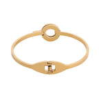 Her Jewels Anti-Tarnish Stainless Steel BVLGARI Inspired Gold & Black Bracelet for Women & Girls