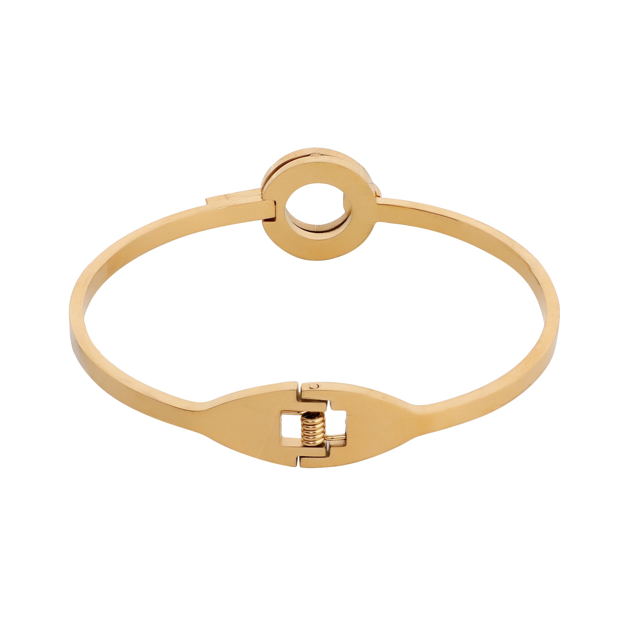 Her Jewels Anti-Tarnish Stainless Steel BVLGARI Inspired Gold & Black Bracelet for Women & Girls
