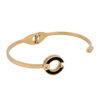 Her Jewels Anti-Tarnish Stainless Steel BVLGARI Inspired Gold & Black Bracelet for Women & Girls