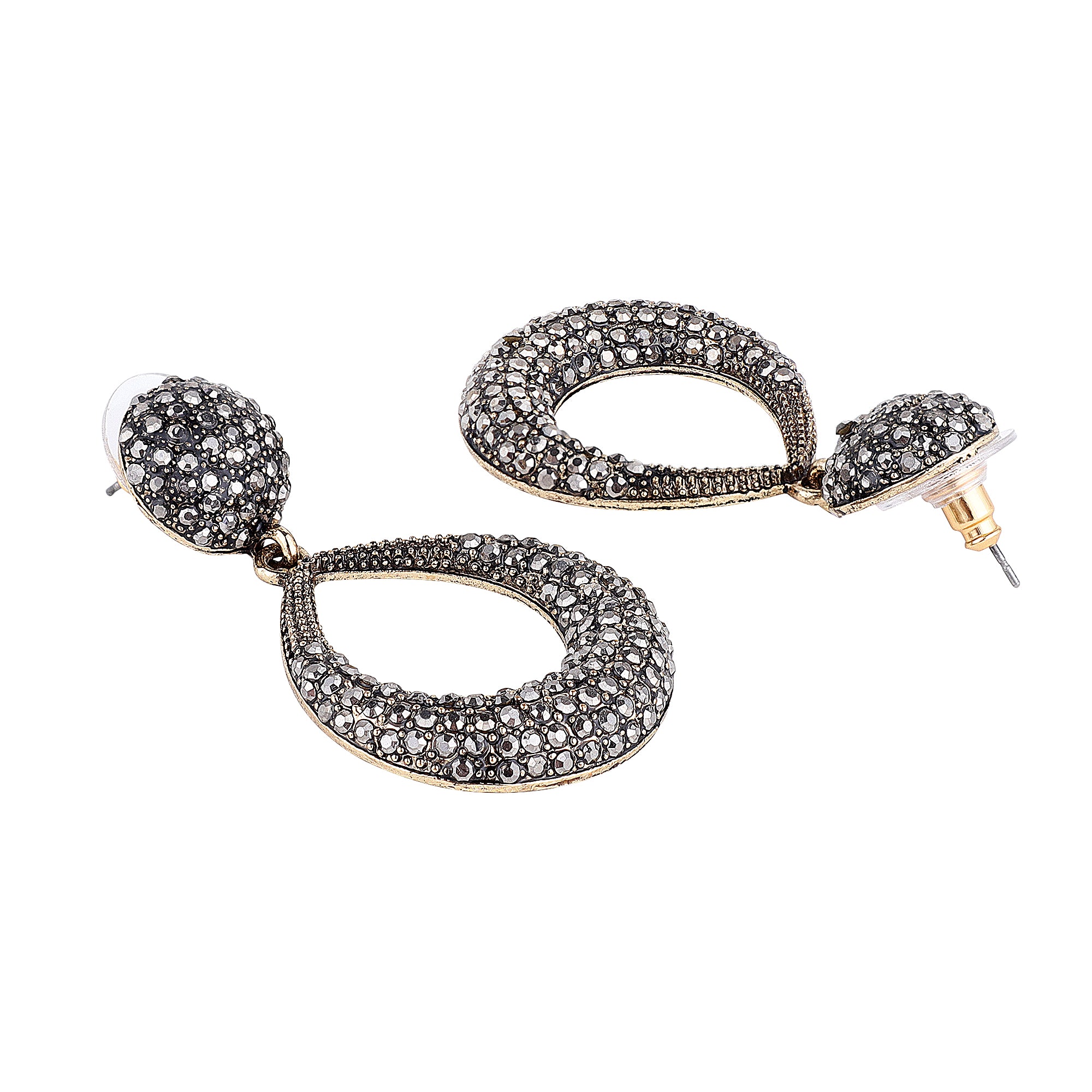 Her Jewels Gold Plated Teardrop Dangler Earrings for Women & Girls – Elegant Antique Style, Lightweight & Hypoallergenic