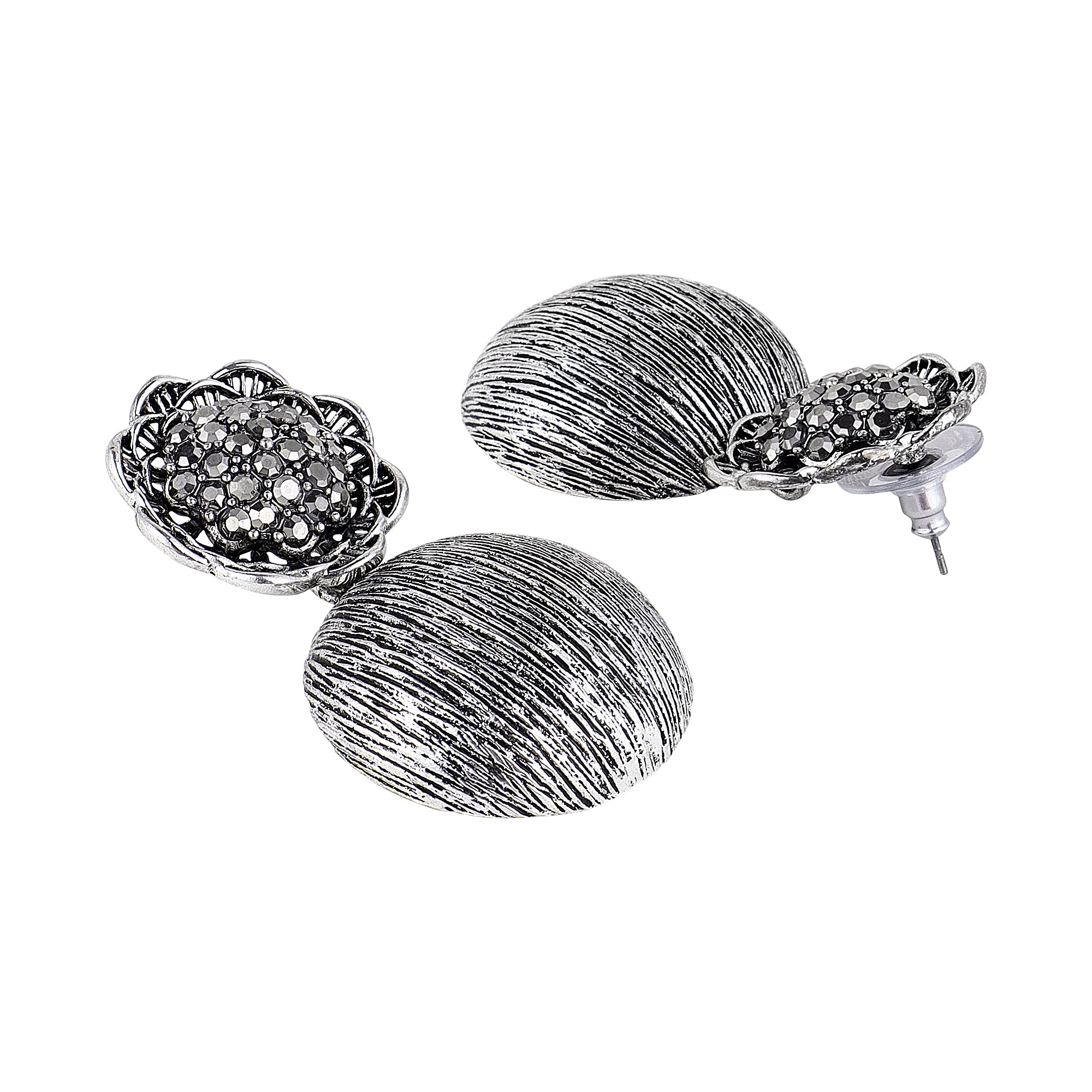 Her Jewels Antique Drop Design Dangler Earrings for Women & Girls – Dusky Finish, Elegant & Hypoallergenic Jewelry