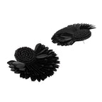Her Jewels Black Handmade Beaded Flower Earrings for Women & Girls – Elegant Floral Design, Lightweight Unique Jewelry