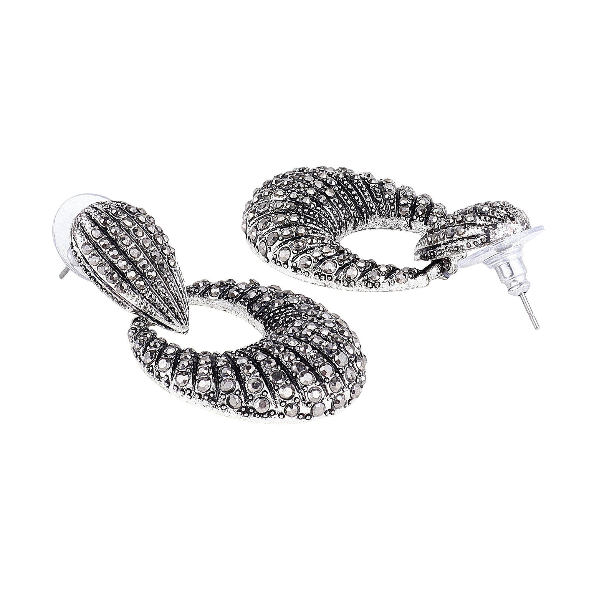 Her Jewels Antique Oval Shaped Dangler Earrings for Women & Girls – Elegant Hypoallergenic Alloy Jewelry