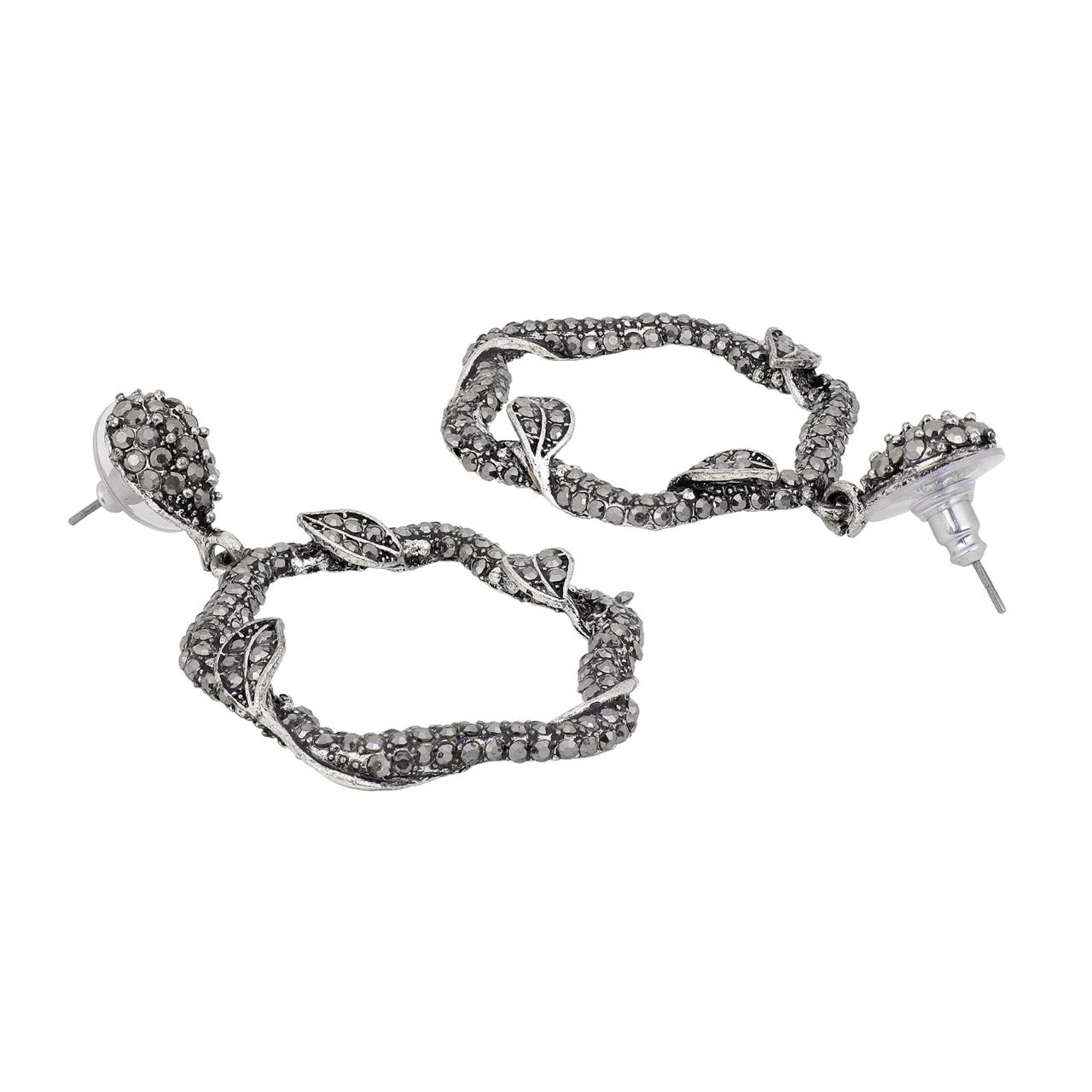 Her Jewels Turkish Leaf Design Dangler Earrings for Women & Girls – Dusky Finish, Antique Style & Hypoallergenic