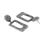 Her Jewels Antique Rectangle Shaped Dangler Earrings for Women & Girls – Elegant Alloy Jewelry, Hypoallergenic & Unique Design